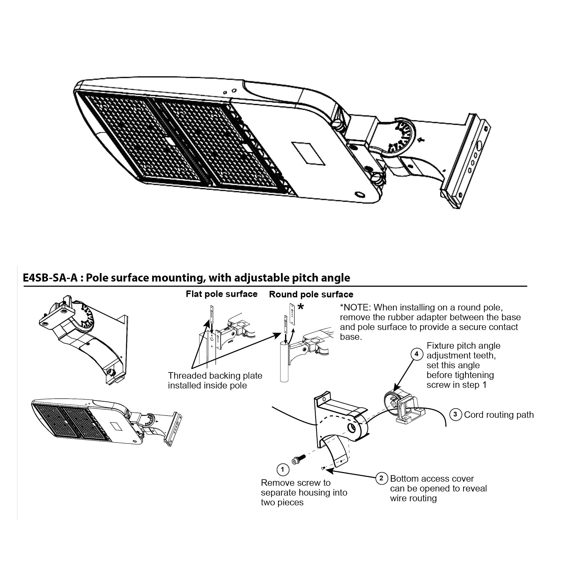 Energetic Lighting E4SBH300D3C-850 Shoebox 300W, 5000K Exterior Area Light 480 VOLT