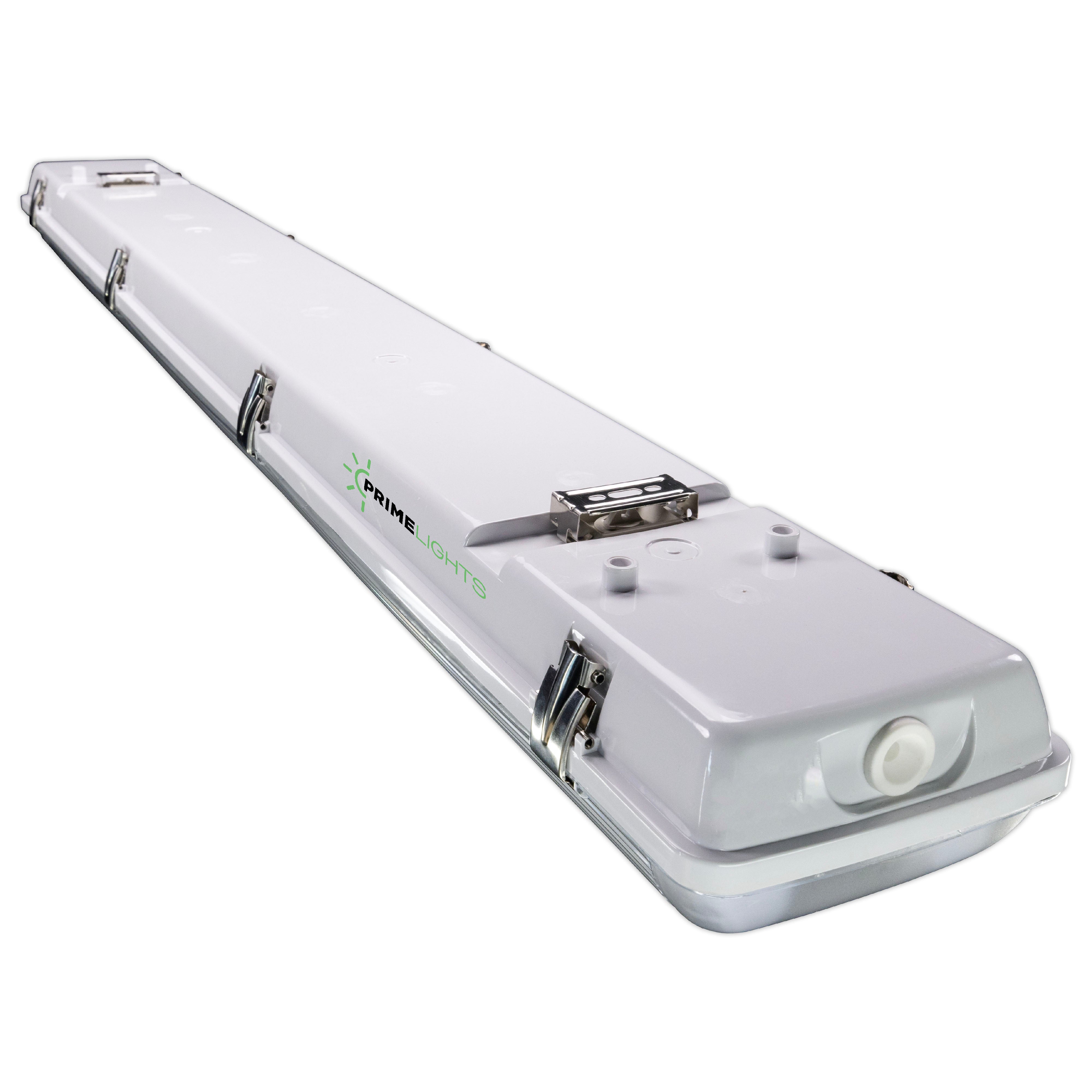 HAWKEYE 2 LED Utility Shop Light 4' T8 VaporTite Fixture 36-Watts Instant-On Clear Lamps 6,480 Lumens