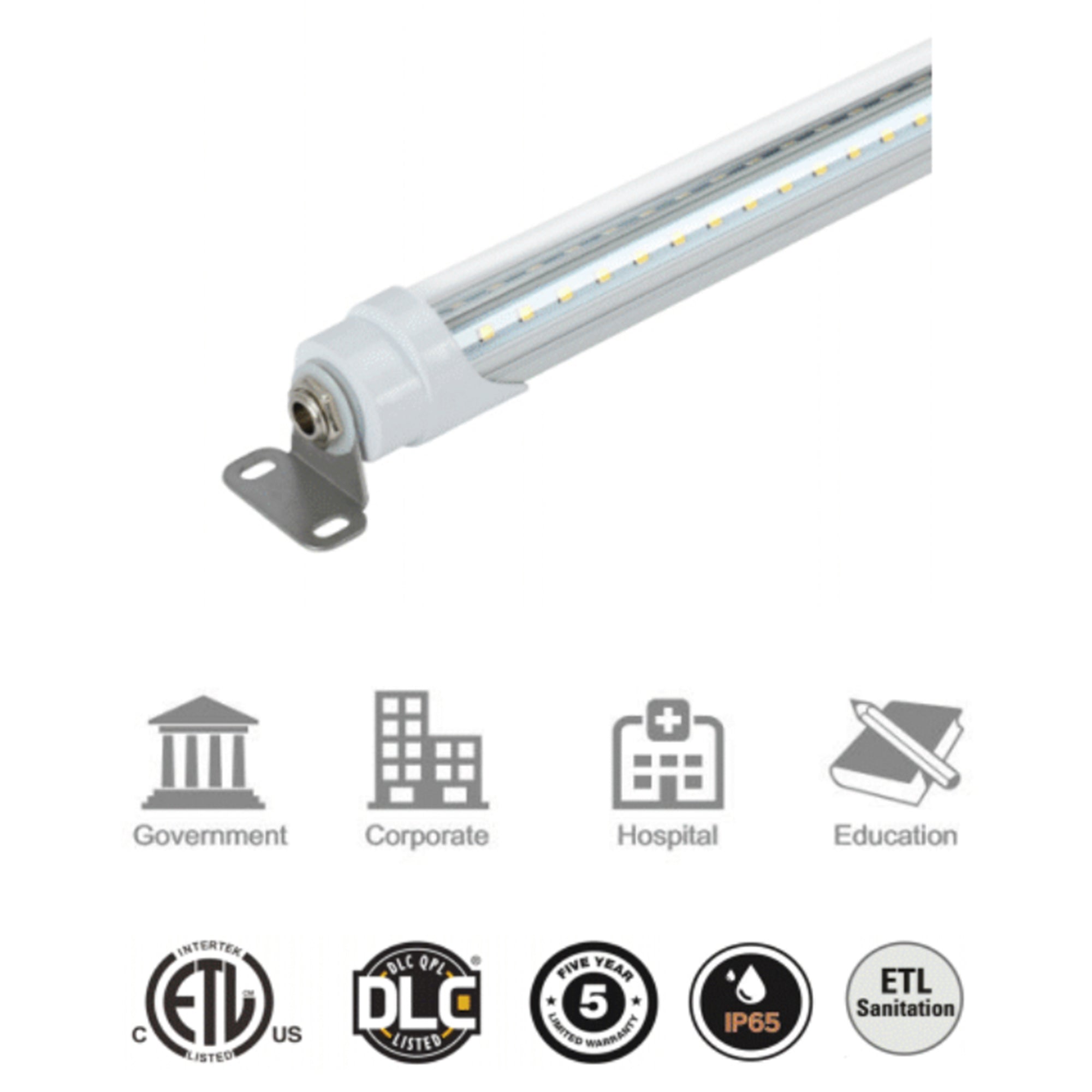 5FT Refrigerator Light LED Tube 22W, 3960LM, 5000K Screw Mount Direct Wire