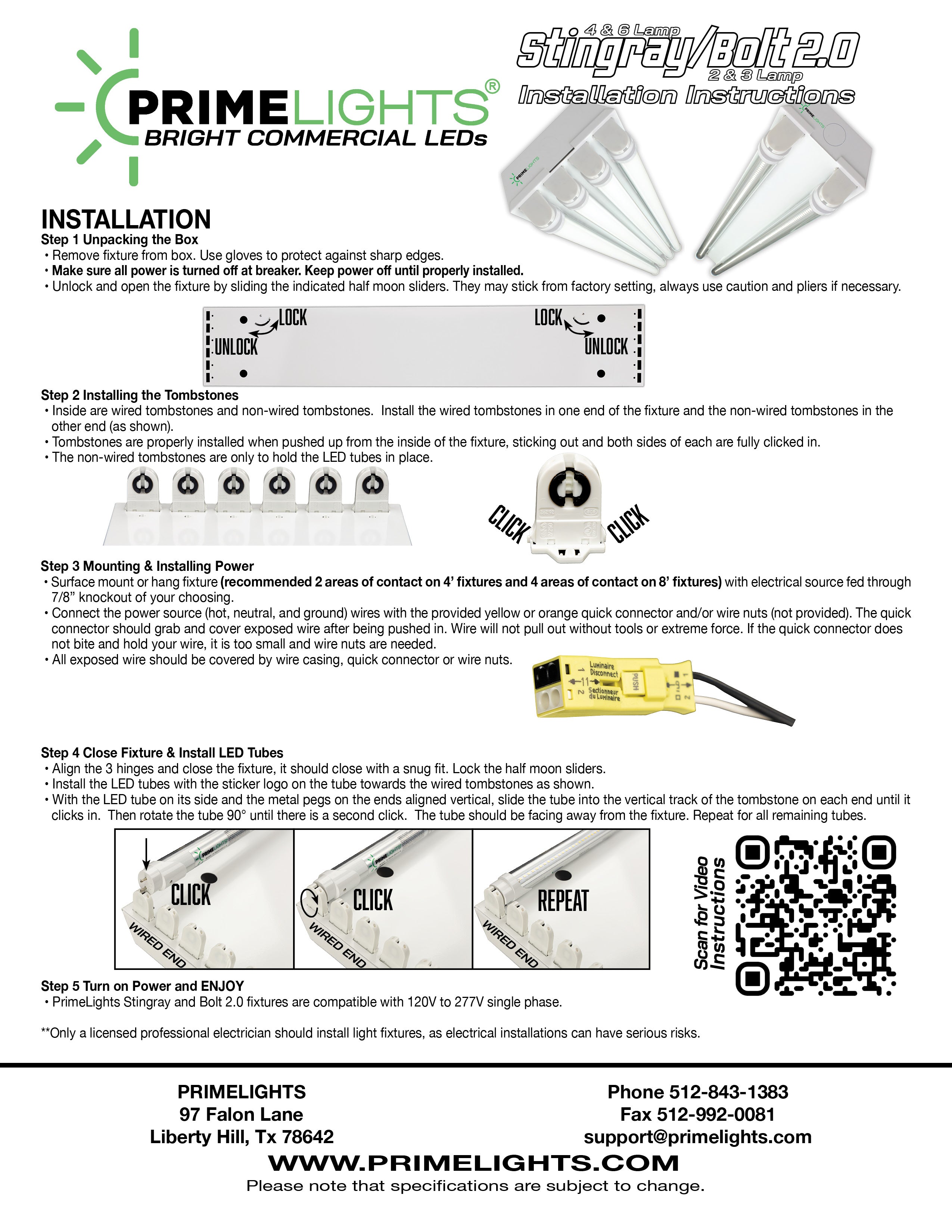 4ft. LED 4 Lamp T8 STINGRAY® 4XL GEN 2.0: Brighter, Most Efficient, Sleeker - 80W Frosted LEDs - Motion Activated Shop Light 14,400 lumens